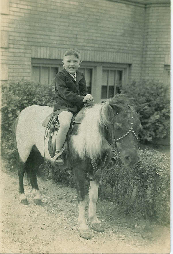 Richie Ward on pony, Chicago circa 1933